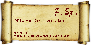 Pfluger Szilveszter névjegykártya